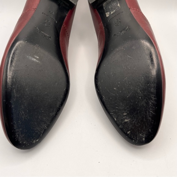 BURGUNDY LONGCHAMP LEATHER LOAFERS - Picture 5 of 14